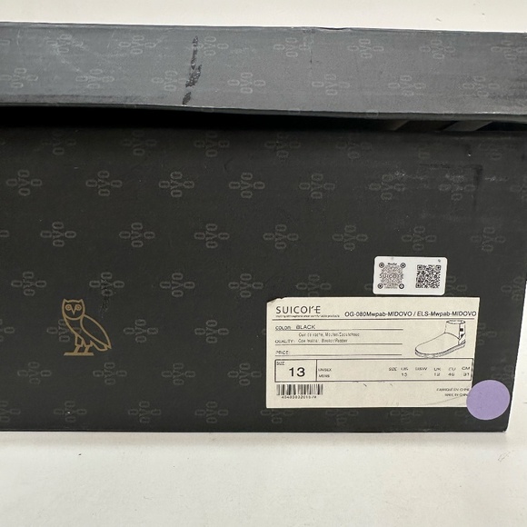 ~New W/ Box! Mens Suicoke OVO Edition Black Winter Waterproof Sherpa Boots - Picture 6 of 6